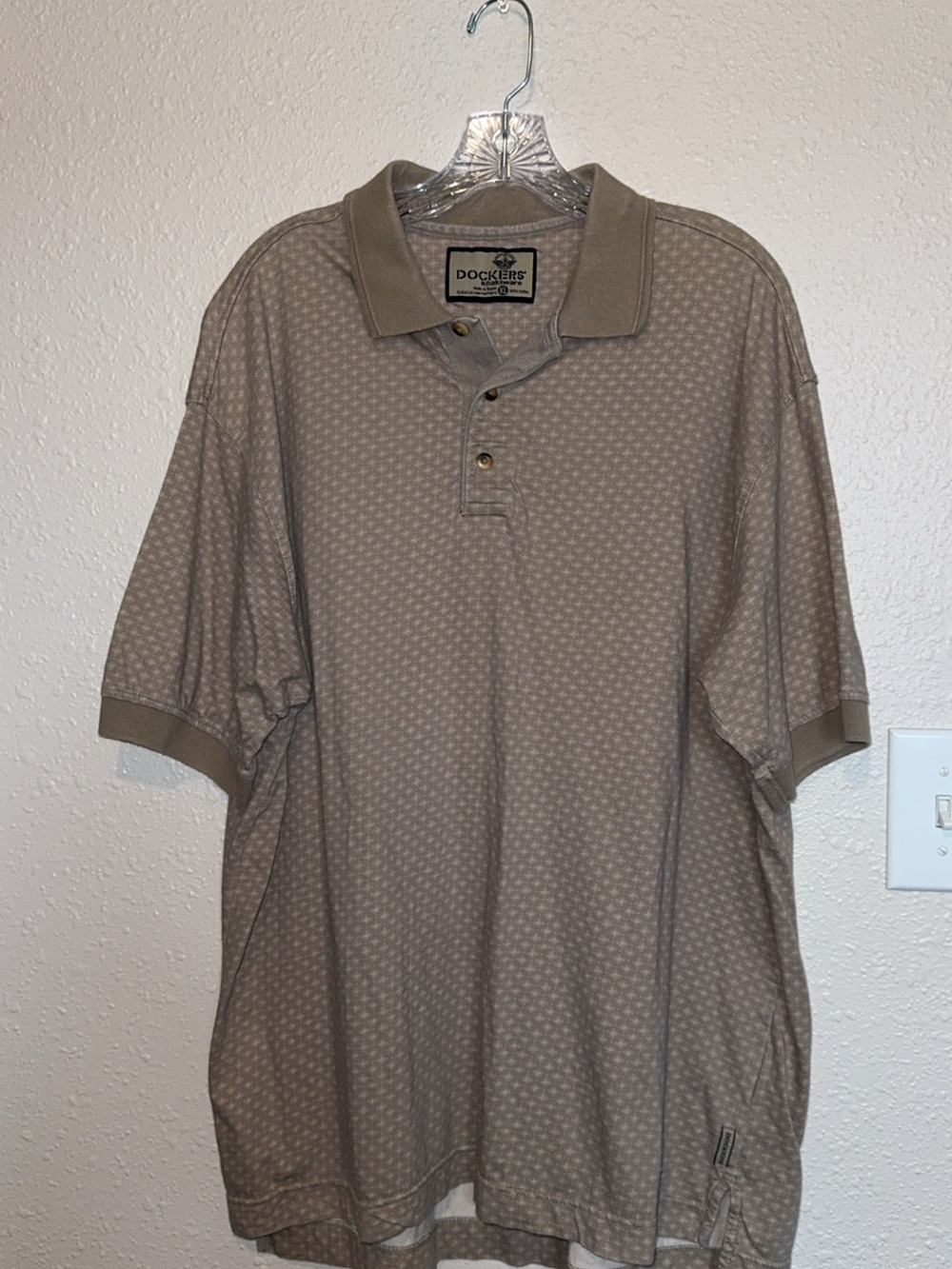 Dockers Men's Taupe Patterned Polo